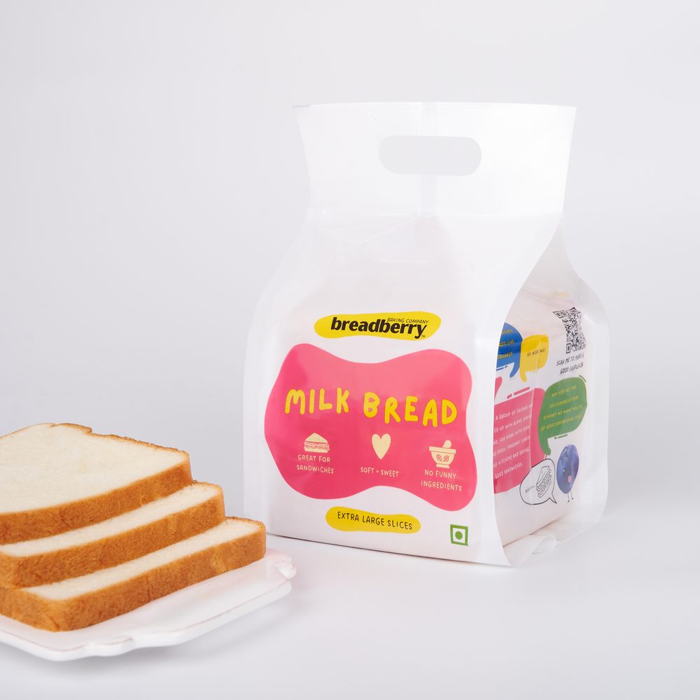 Breadberry Milk Bread pack with square slices