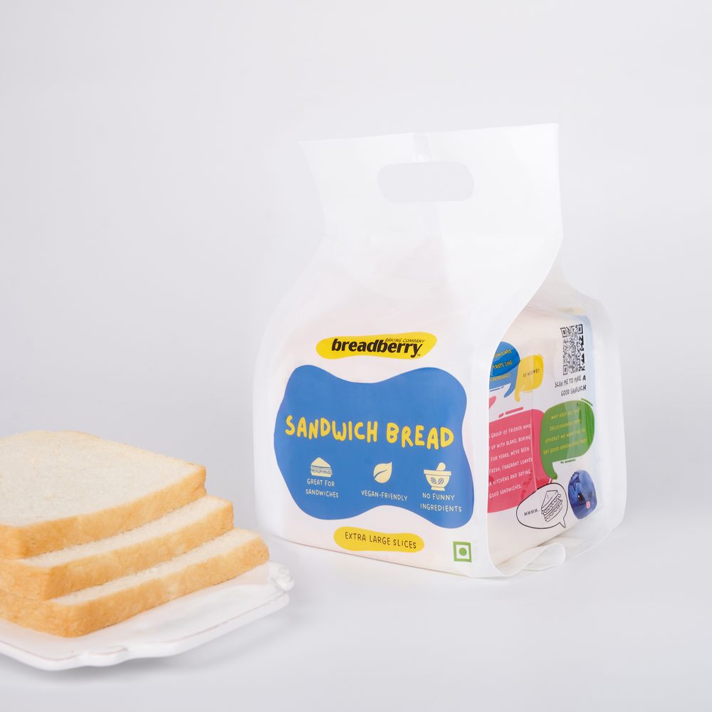 Breadberry Sandwich Bread pack with square slices